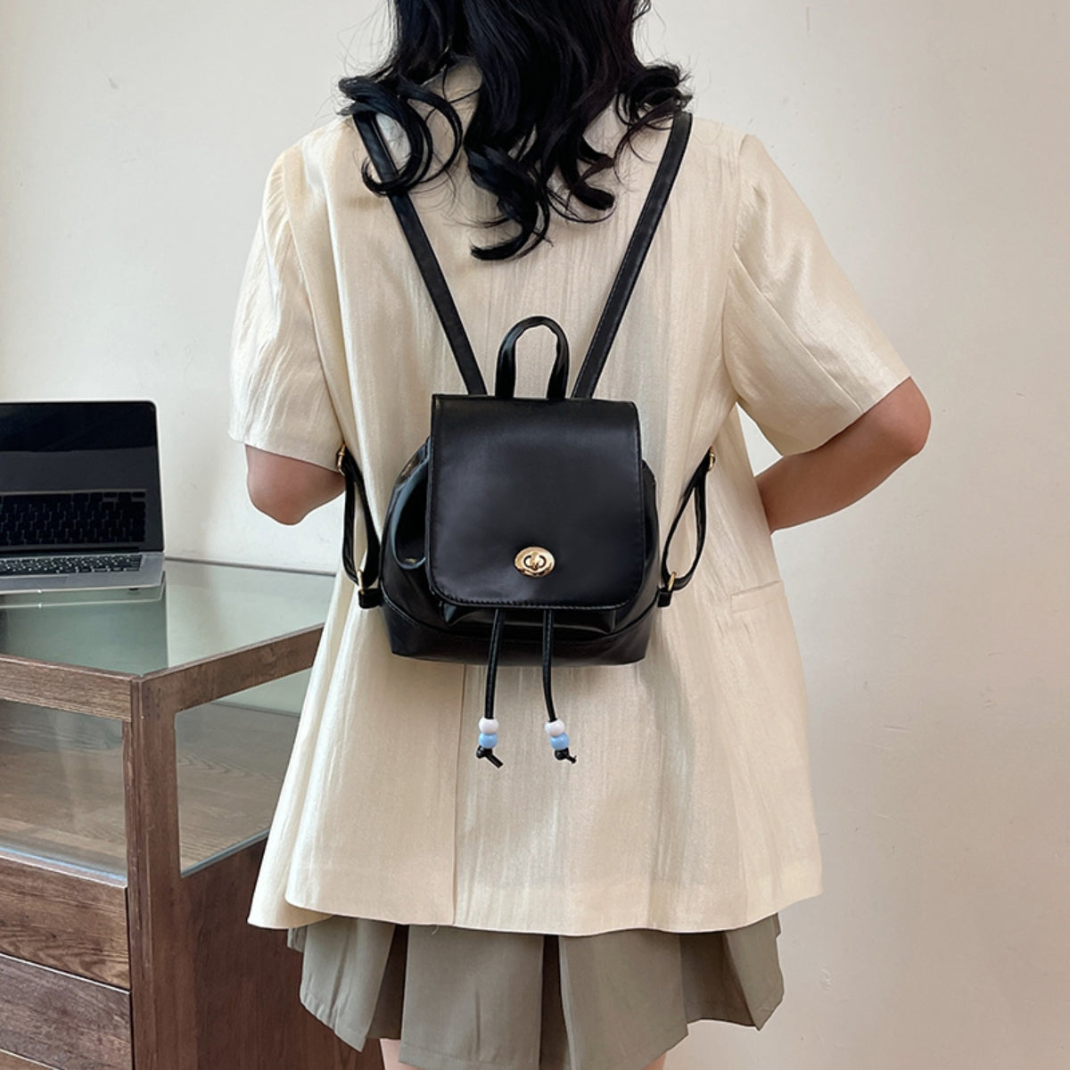 PU Leather Backpack Bag