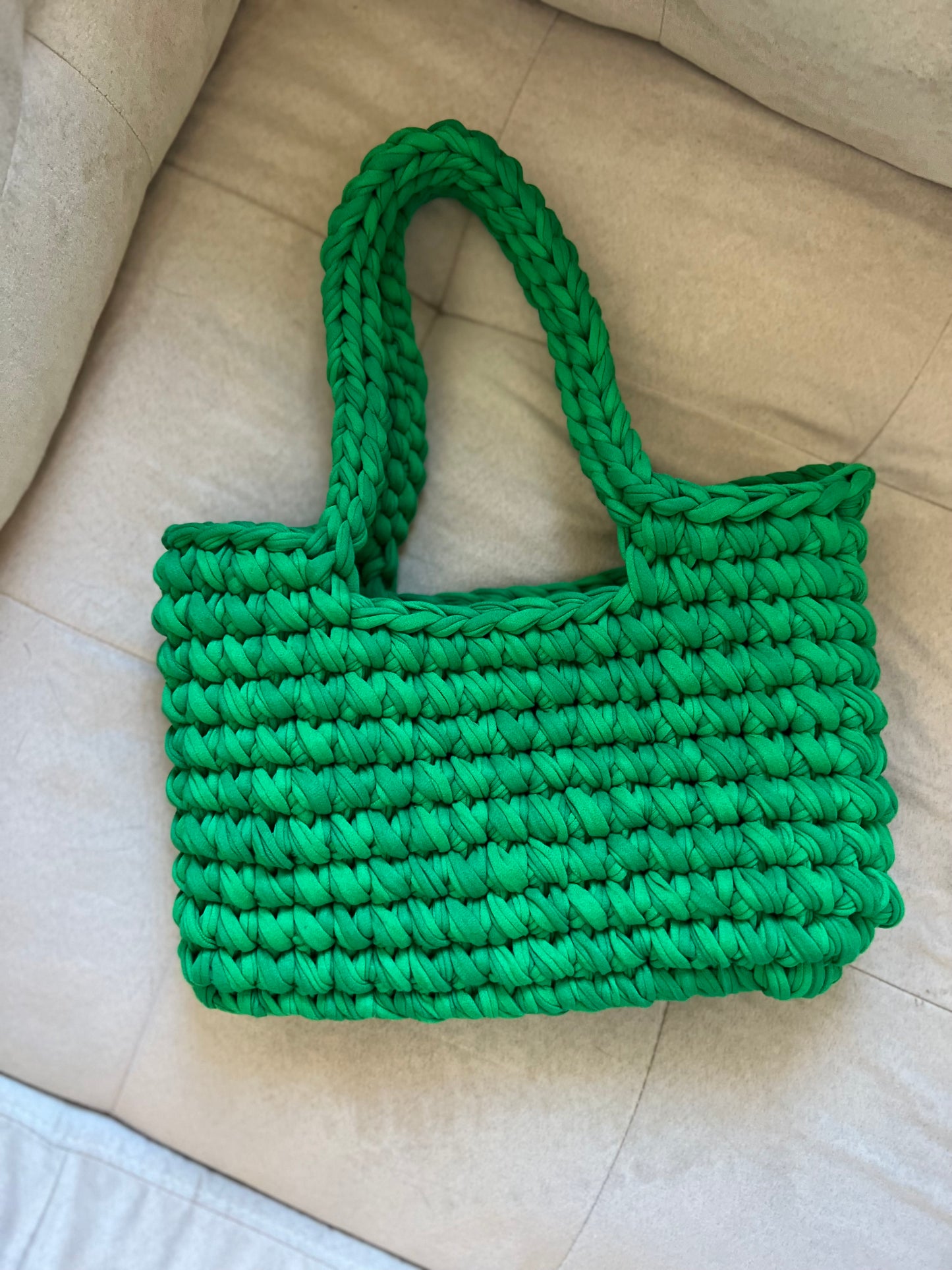 Green Handmade Crochet Fashion Shoulder Bag