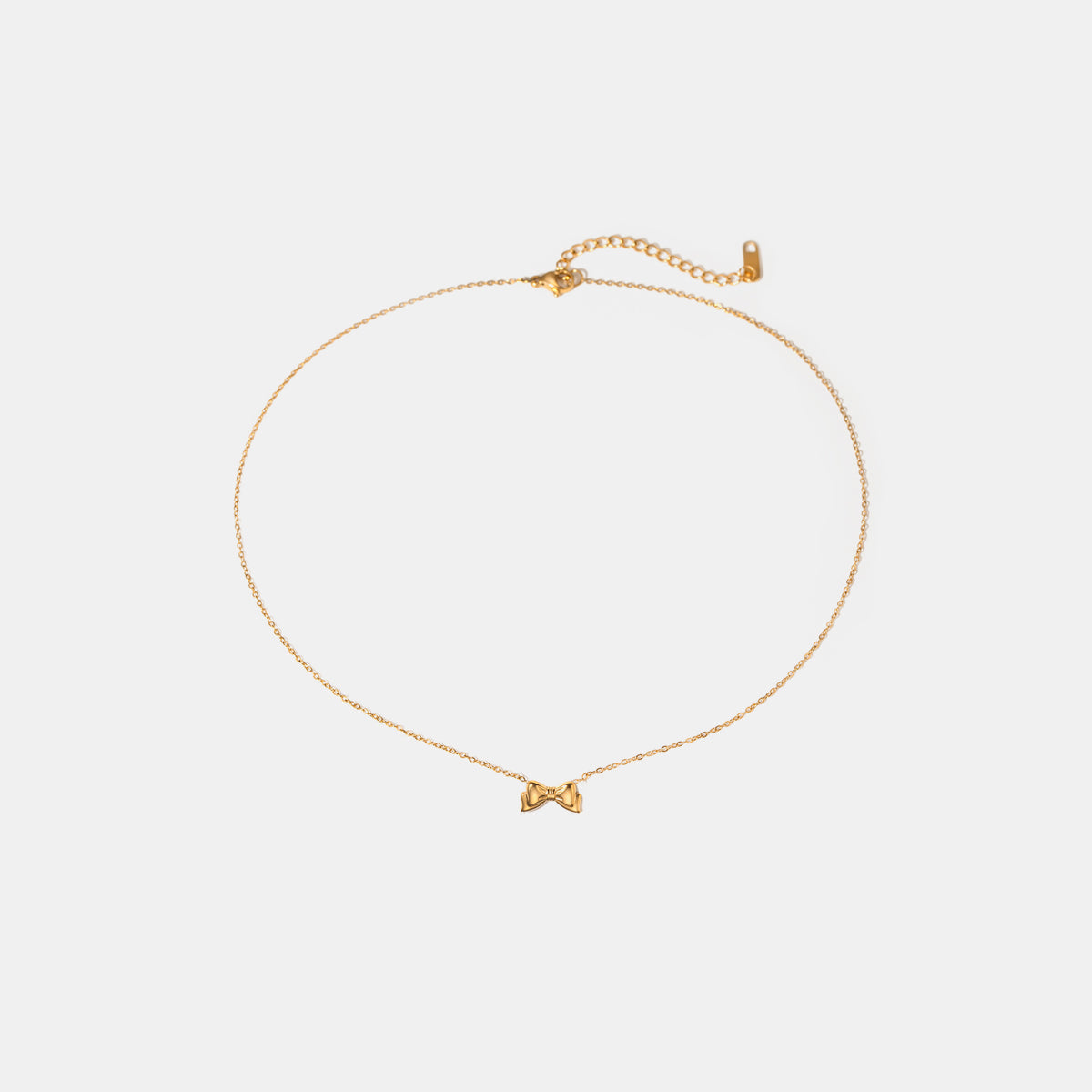 Gold-Plated Stainless Steel Bow Necklace