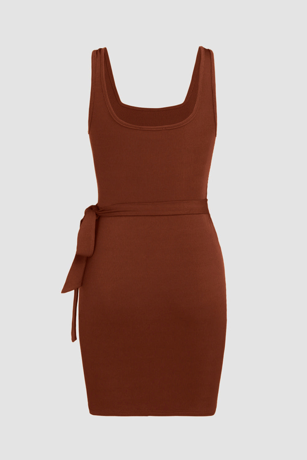 Coffee Knot Side Wrapped Sleeveless Mini Dress