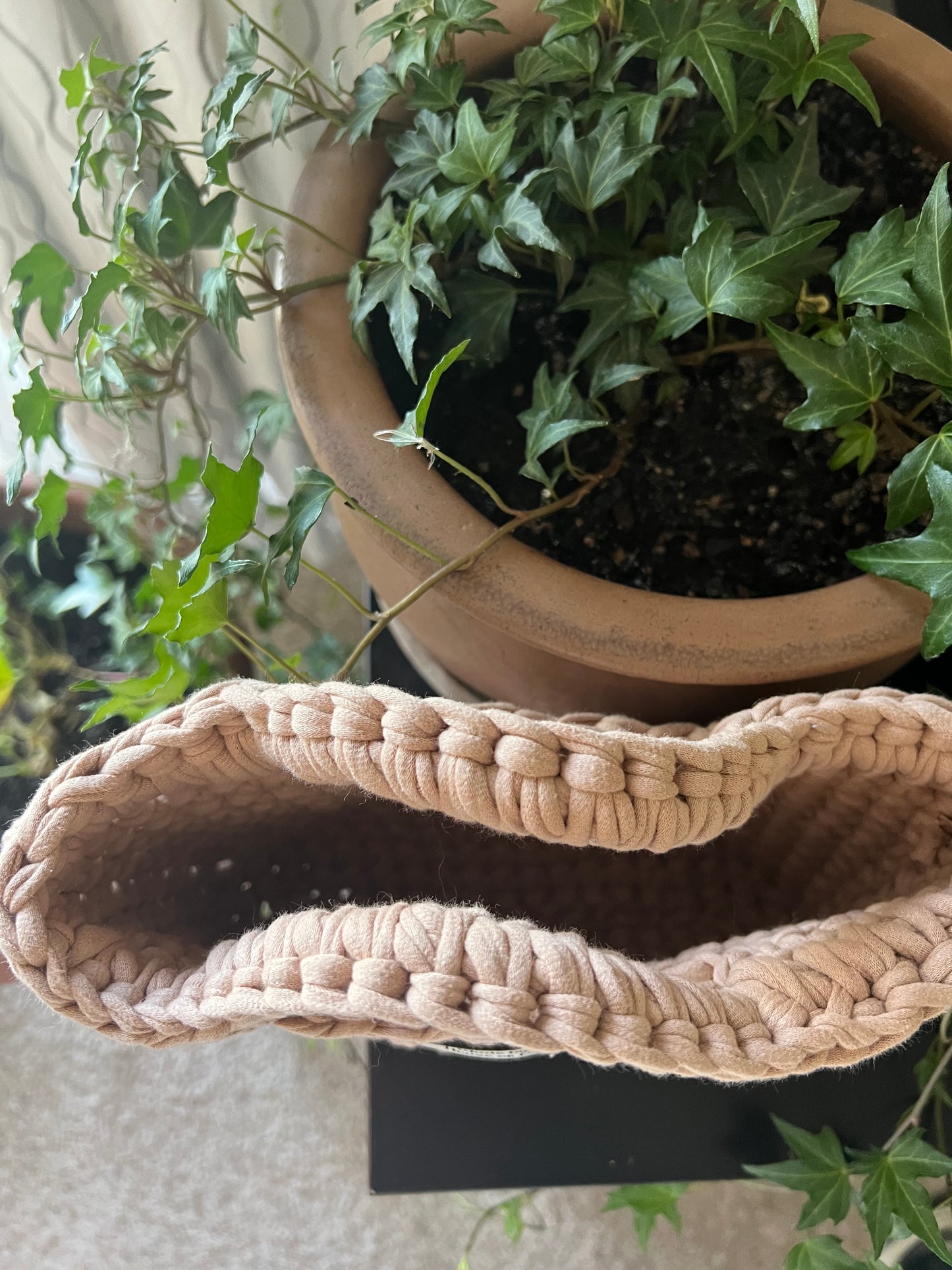 Cream Handmade Crochet Shoulder Clutch bag with Tassels.