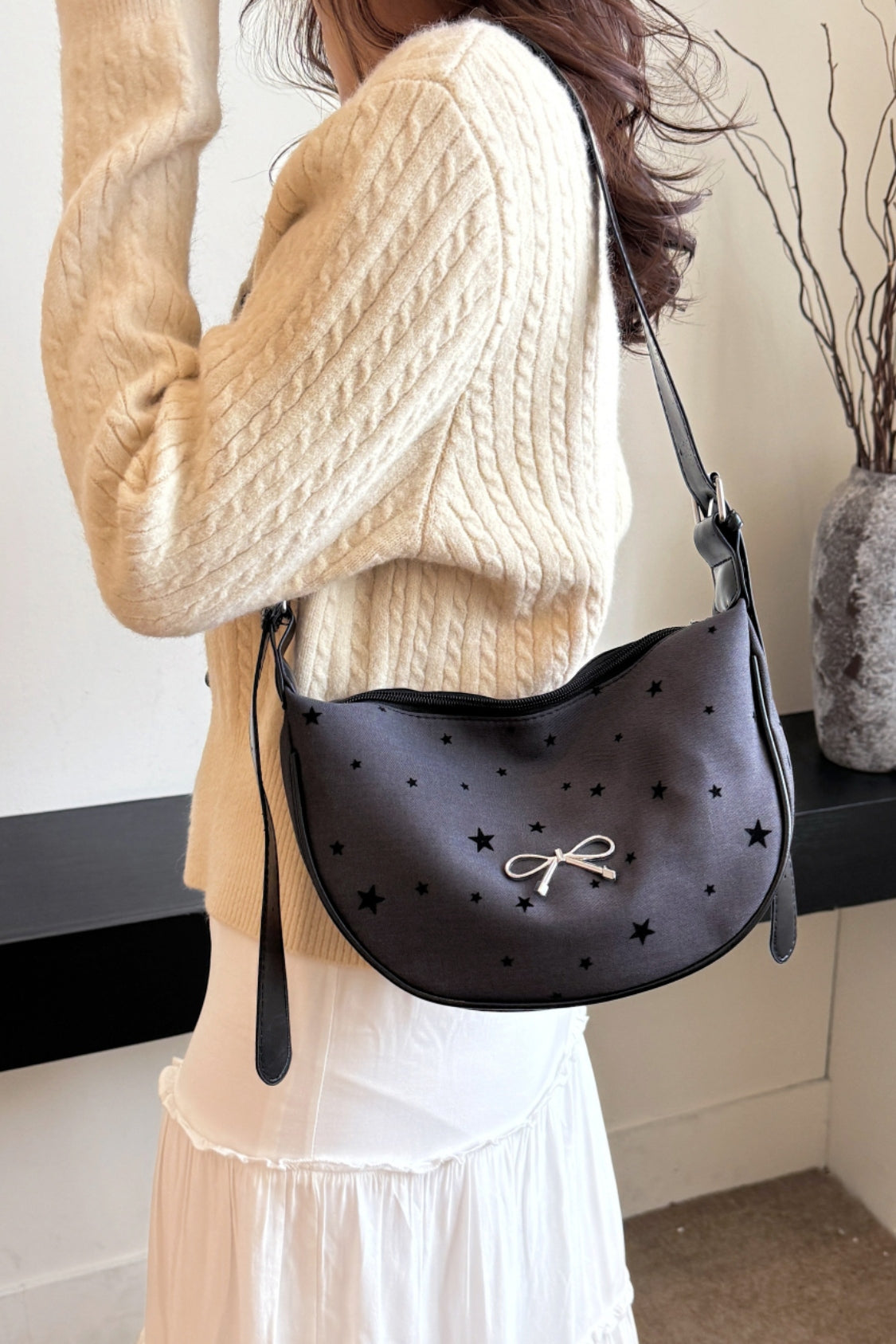 Printed Adjustable Strap Crossbody Bag