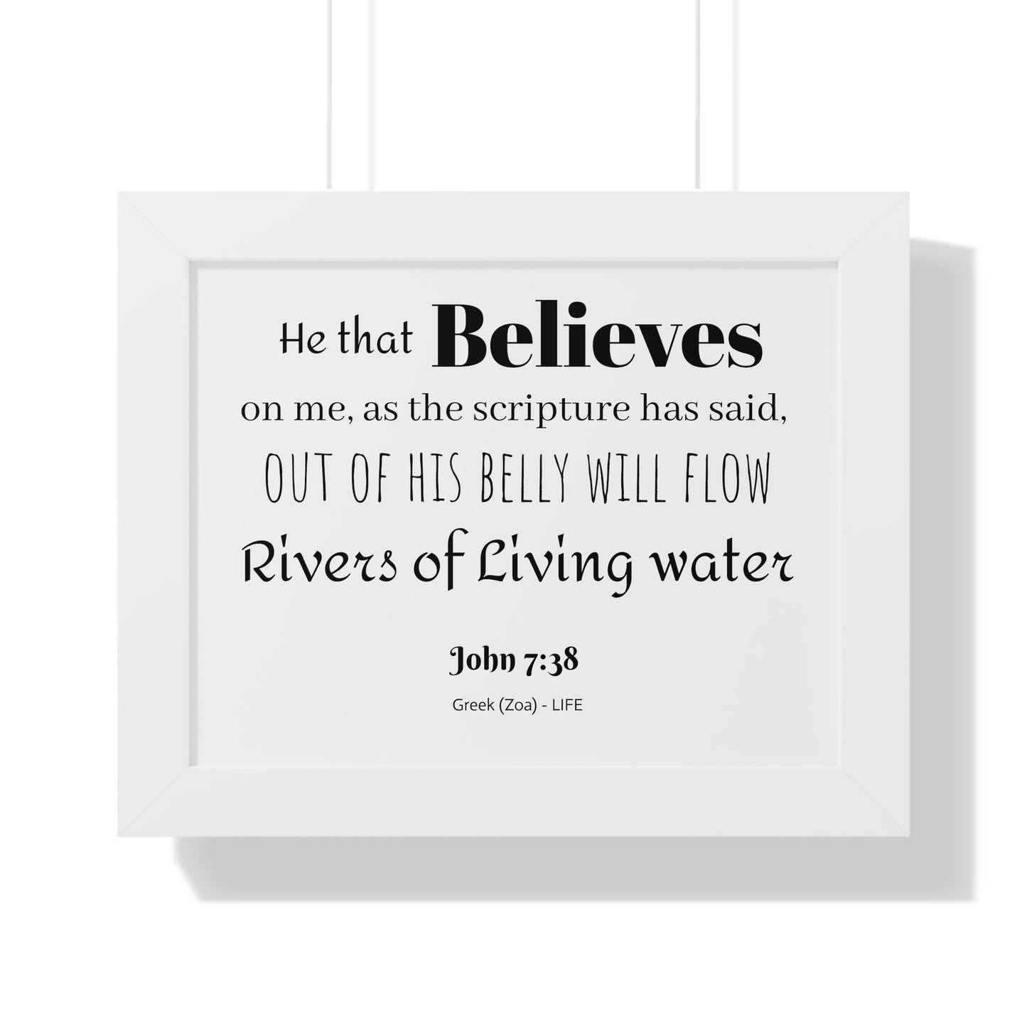 John 7:38 - Framed Horizontal Poster