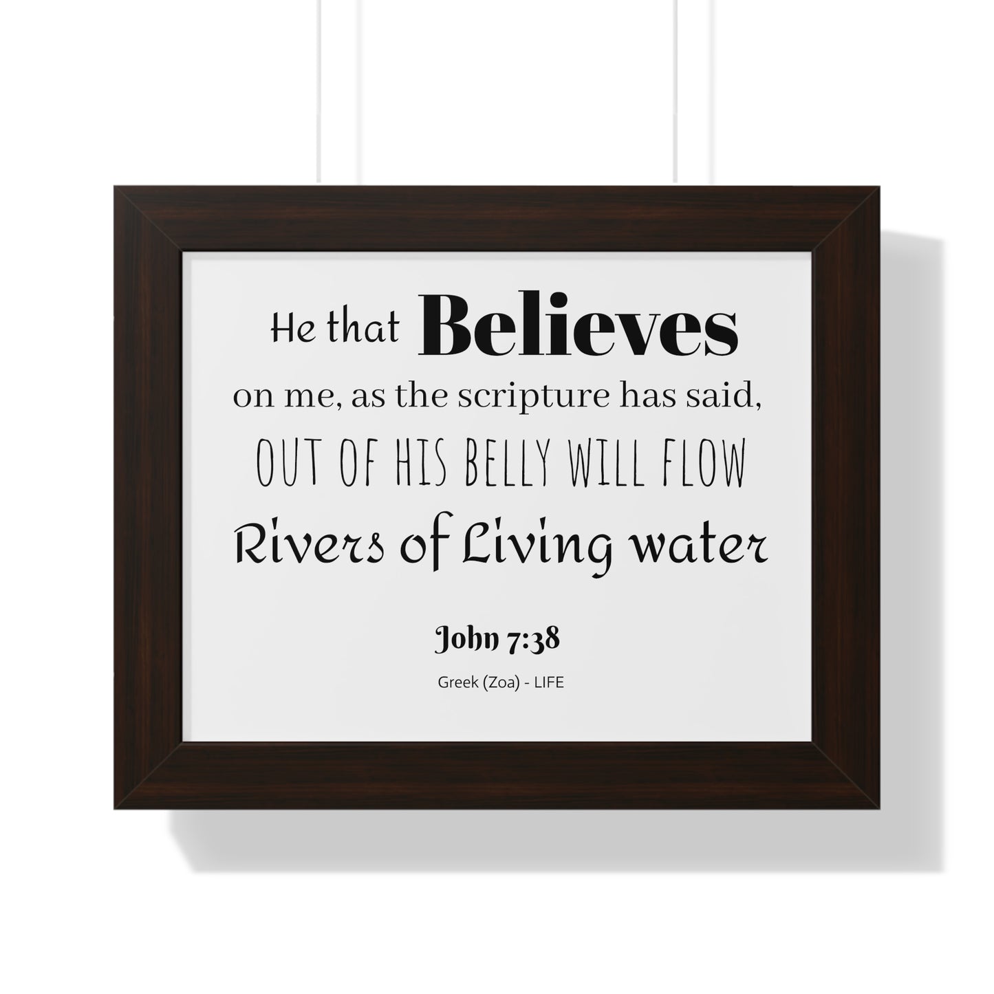 John 7:38 - Framed Horizontal Poster