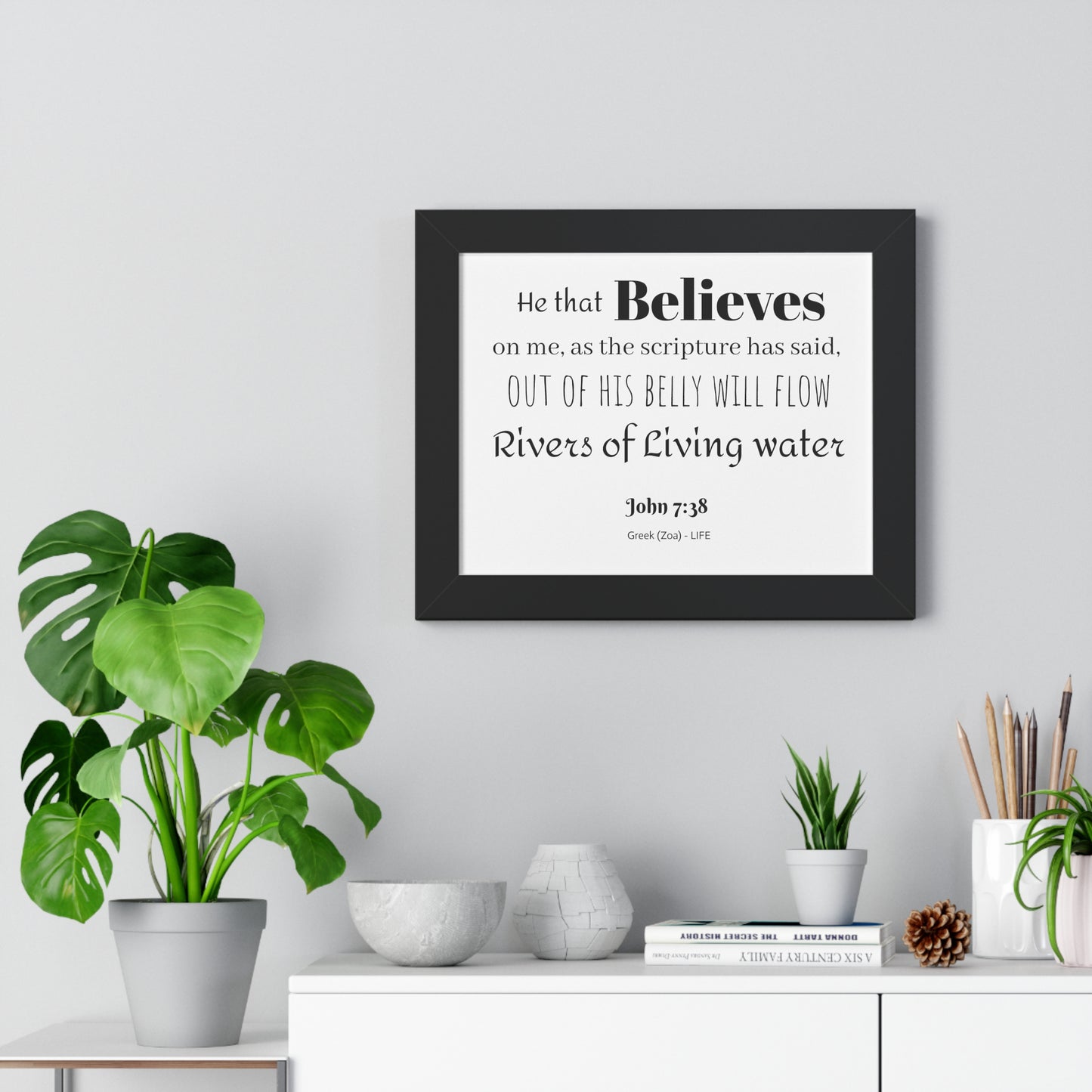 John 7:38 - Framed Horizontal Poster