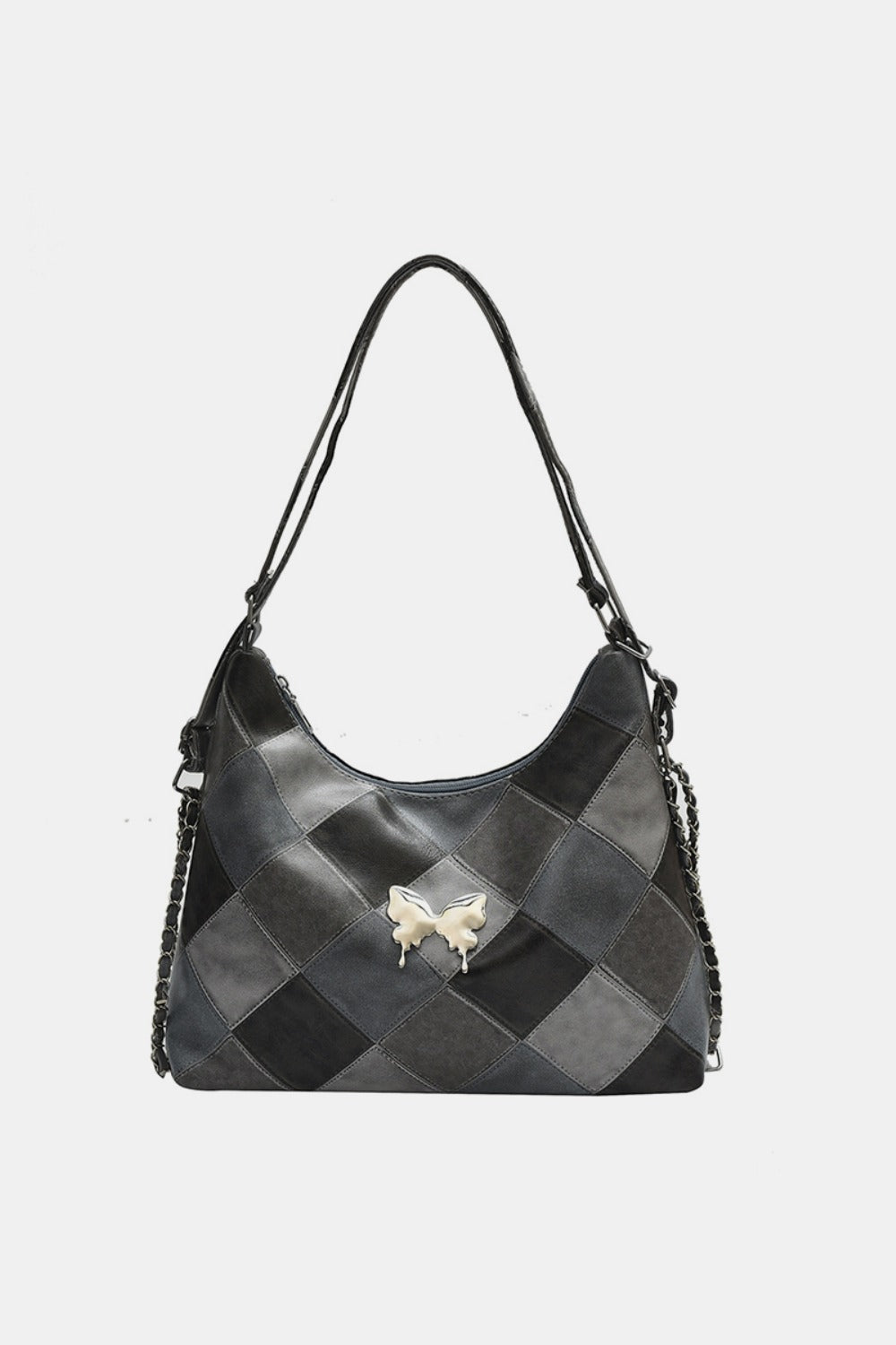 Leather Color Block Shoulder Bag