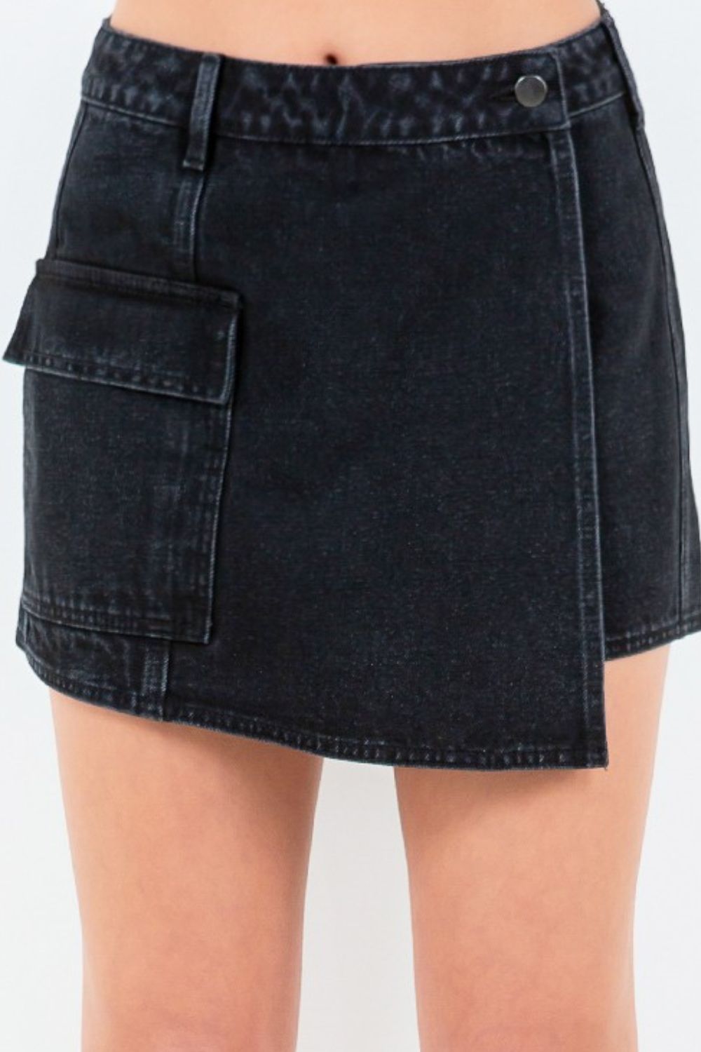 Cargo Pocket Mini Denim Skort