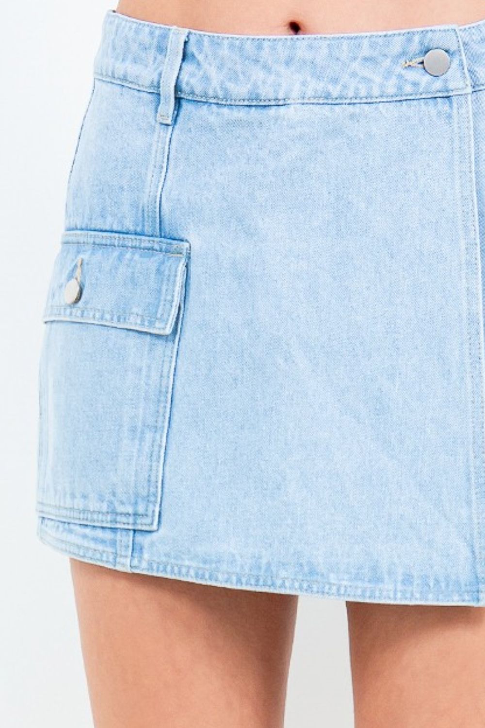 Cargo Pocket Mini Denim Skort