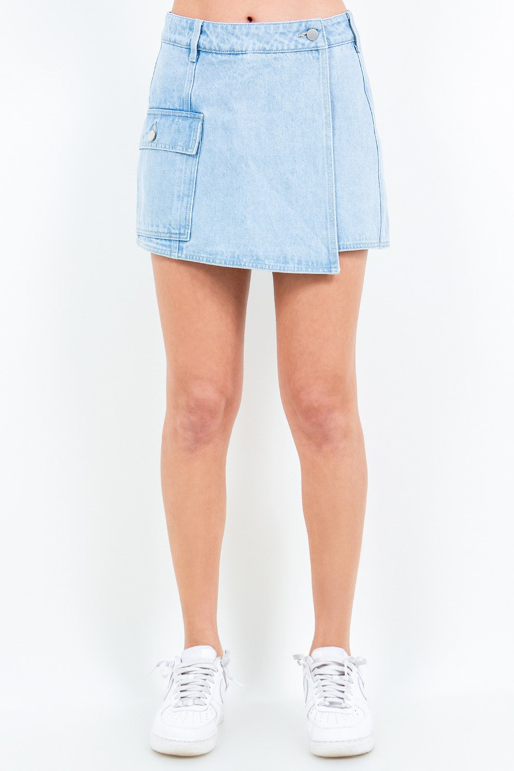 Cargo Pocket Mini Denim Skort