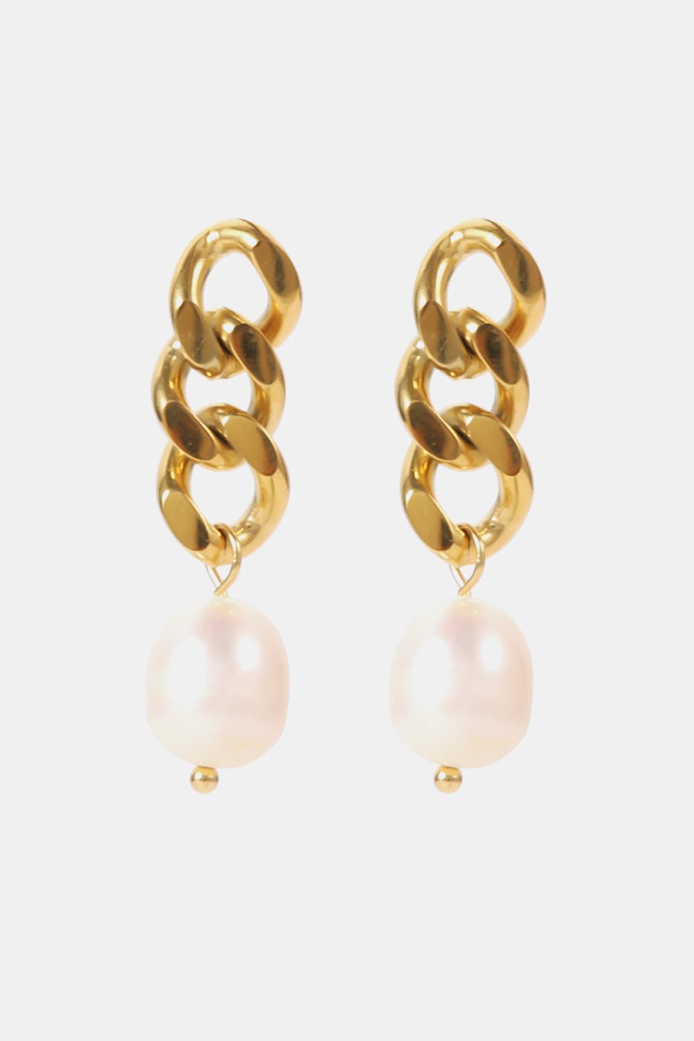 Stainless Steel Pearl Earrings 18K gold-plated