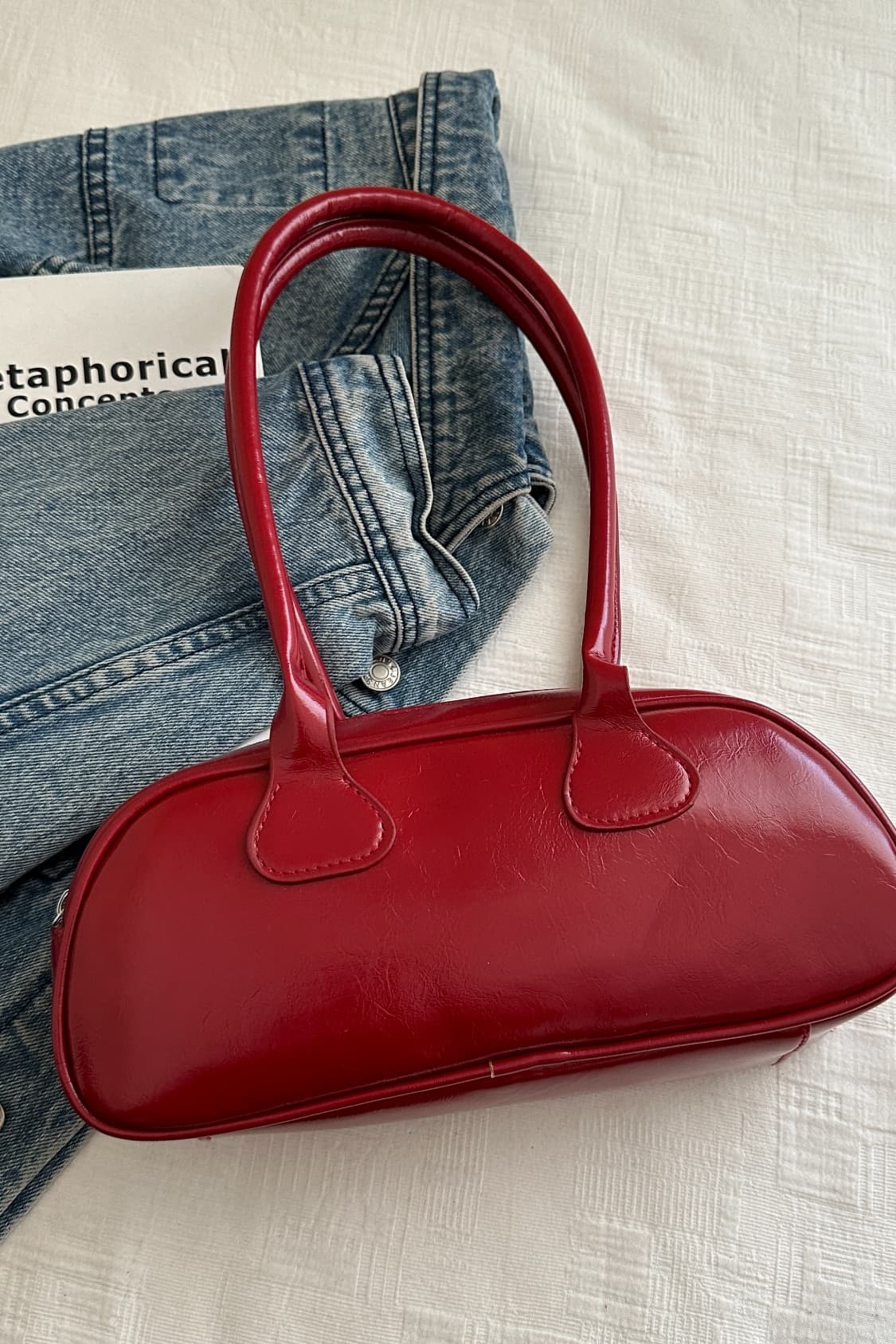 Leather Round Shoulder Bag