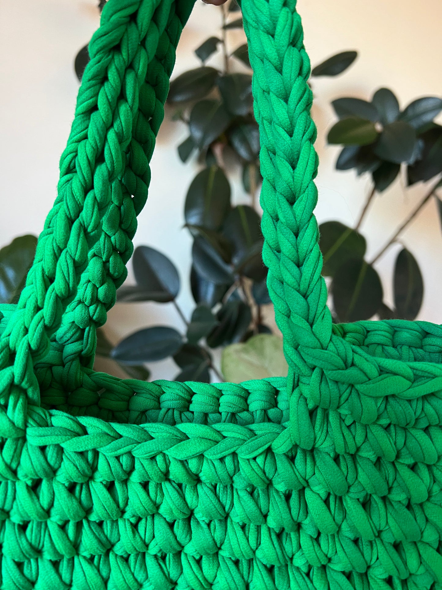 Green Handmade Crochet Fashion Shoulder Bag