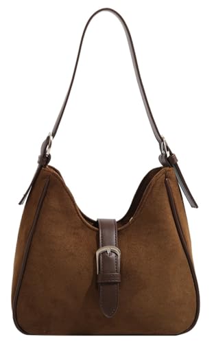 Slouchy Retro Suede Shoulder Bag