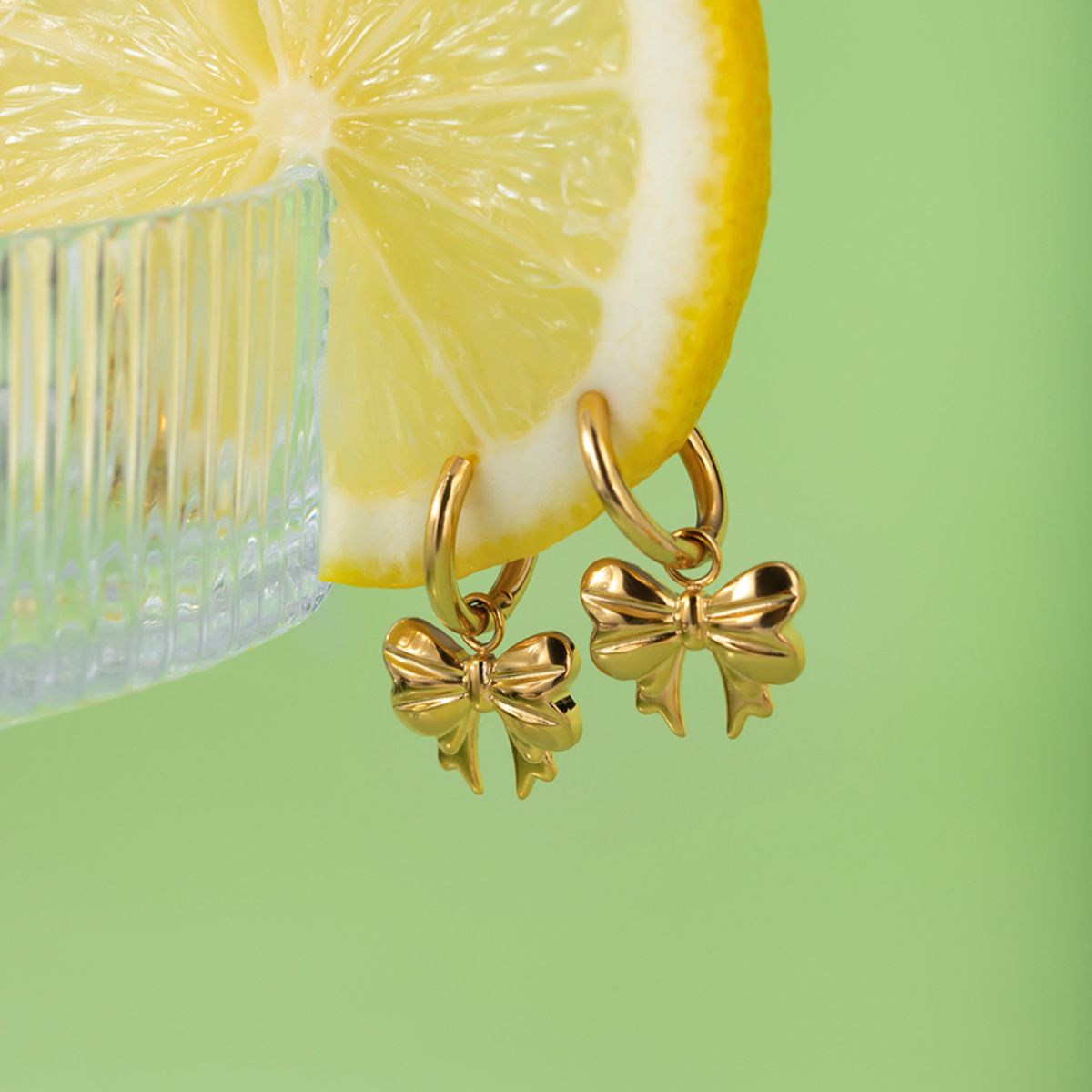 Gold-Plated Bow Earrings