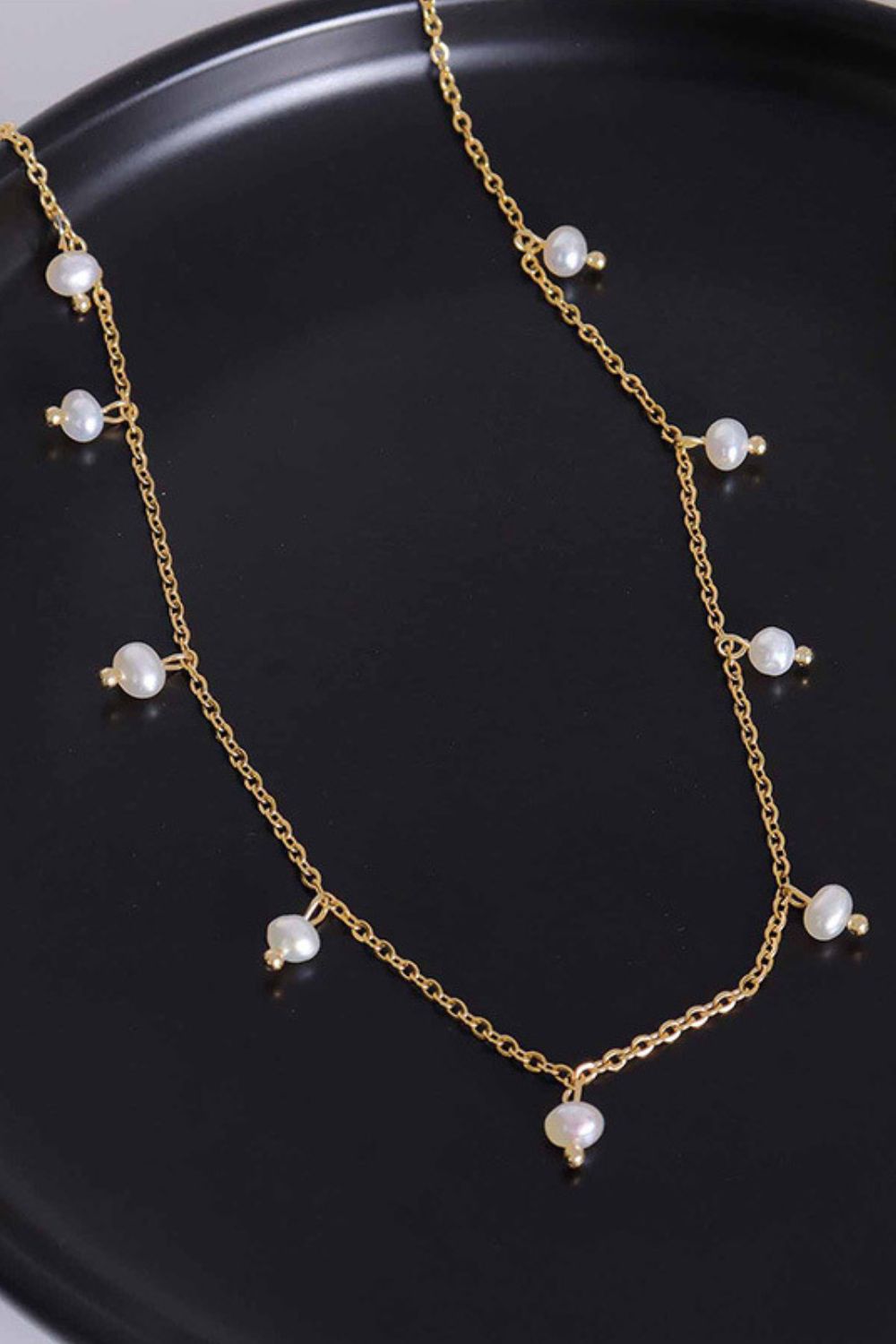 Gold-Plated Titanium Steel Pearl Necklace