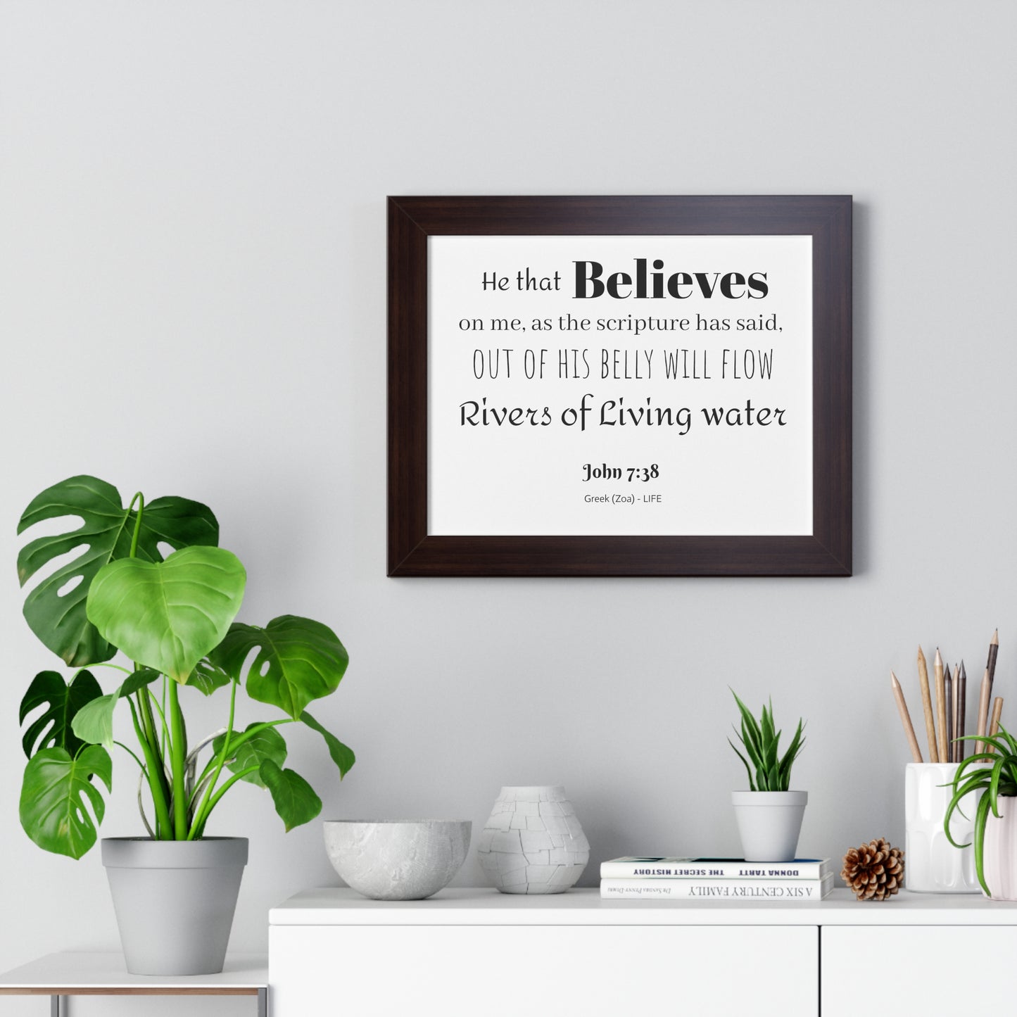 John 7:38 - Framed Horizontal Poster