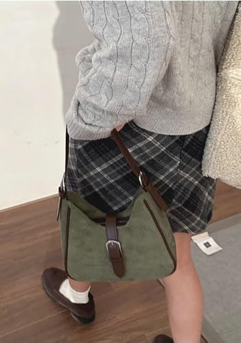 Slouchy Retro Suede Shoulder Bag