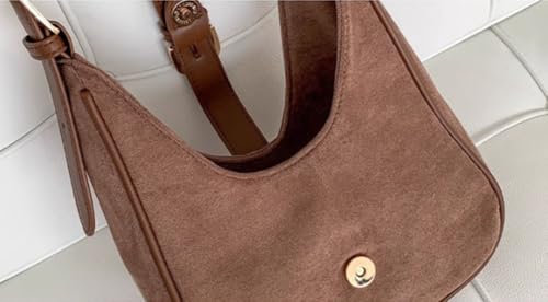 Slouchy Retro Suede Shoulder Bag