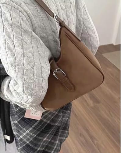 Slouchy Retro Suede Shoulder Bag