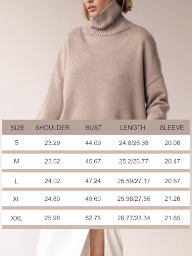 Turtleneck Sweater Chunky Long Sleeve Knitted Pullover High Low