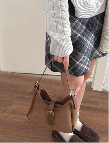 Slouchy Retro Suede Shoulder Bag