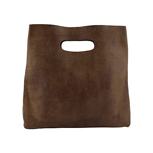 Minimalist Handbag, Tote, Rustic Purse, Full Grain Leather and Sheepskin, Handmade