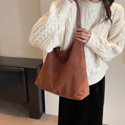 Suede Slouchy Bag Hobo Handbag Tote