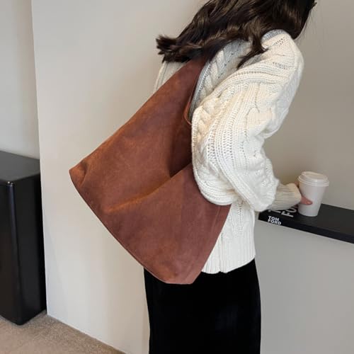 Suede Slouchy Bag Hobo Handbag Tote