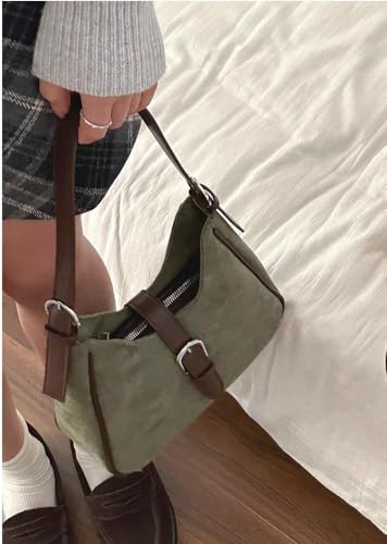 Slouchy Retro Suede Shoulder Bag