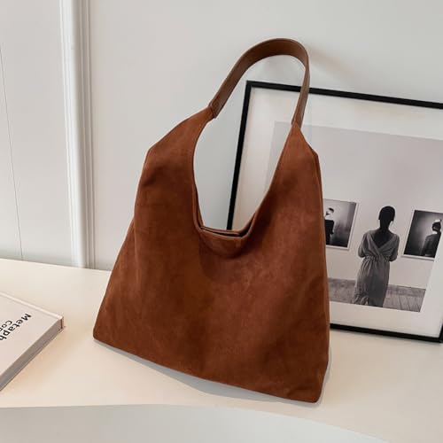 Suede Slouchy Bag Hobo Handbag Tote