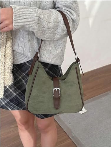 Slouchy Retro Suede Shoulder Bag