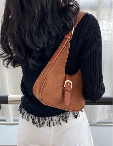 Slouchy Retro Suede Shoulder Bag