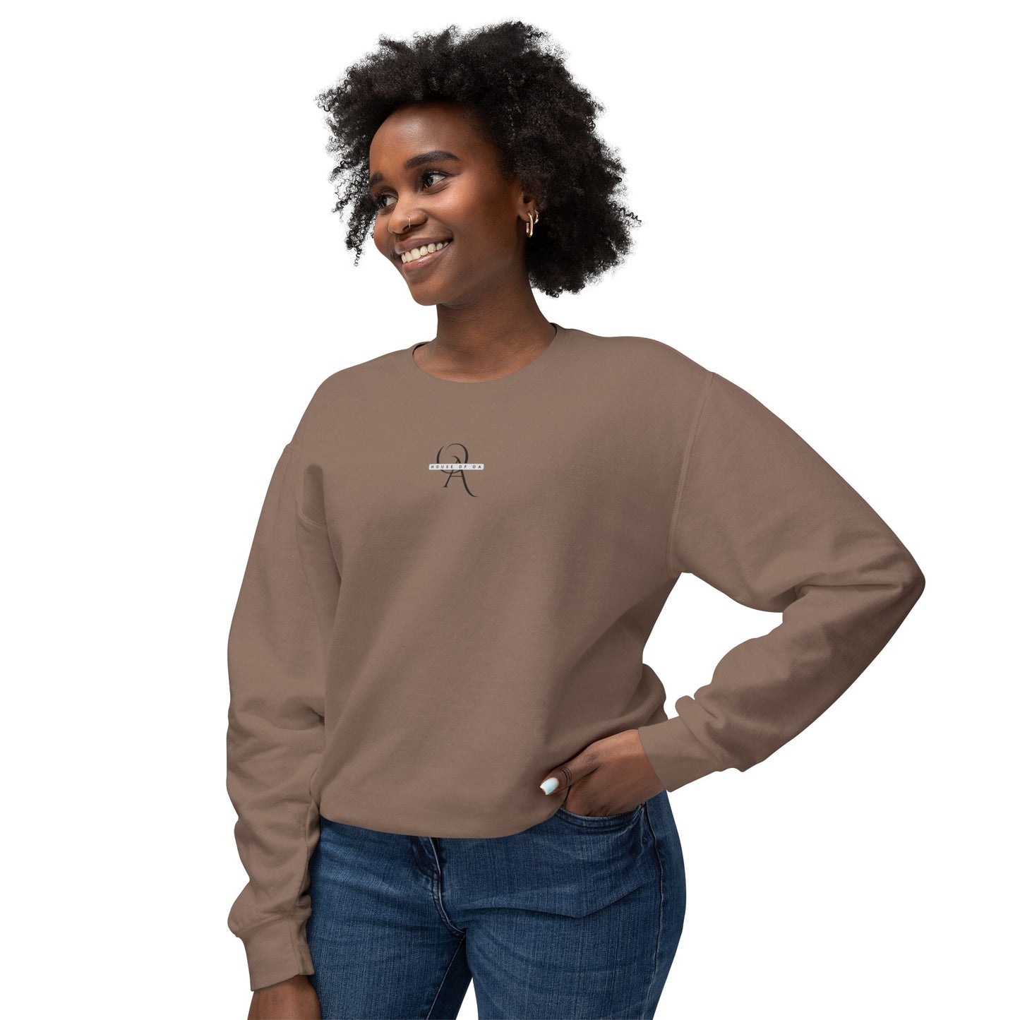 House of OA logo - Unisex Lightweight Crewneck Sweatshirt