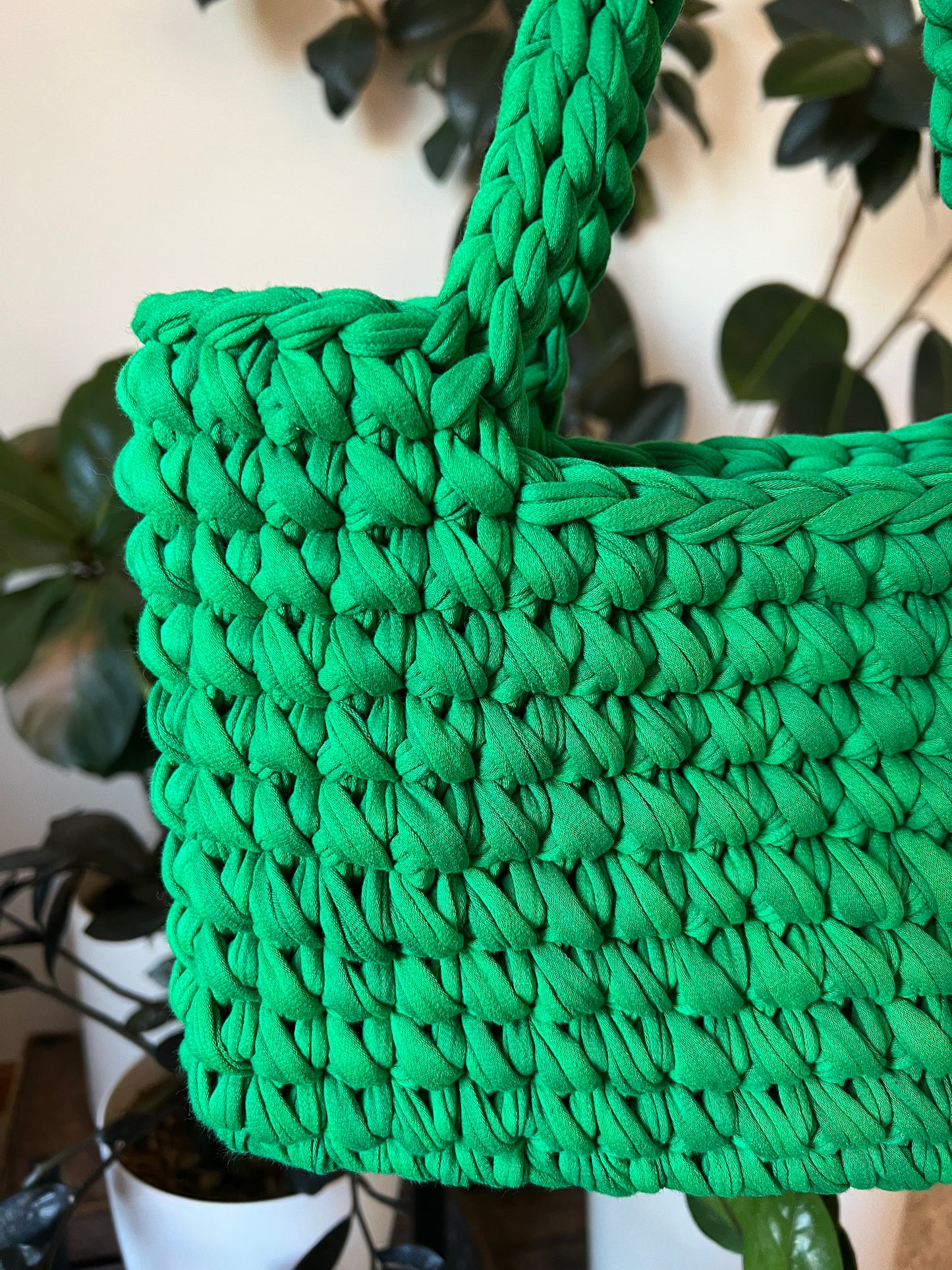 Green Handmade Crochet Fashion Shoulder Bag