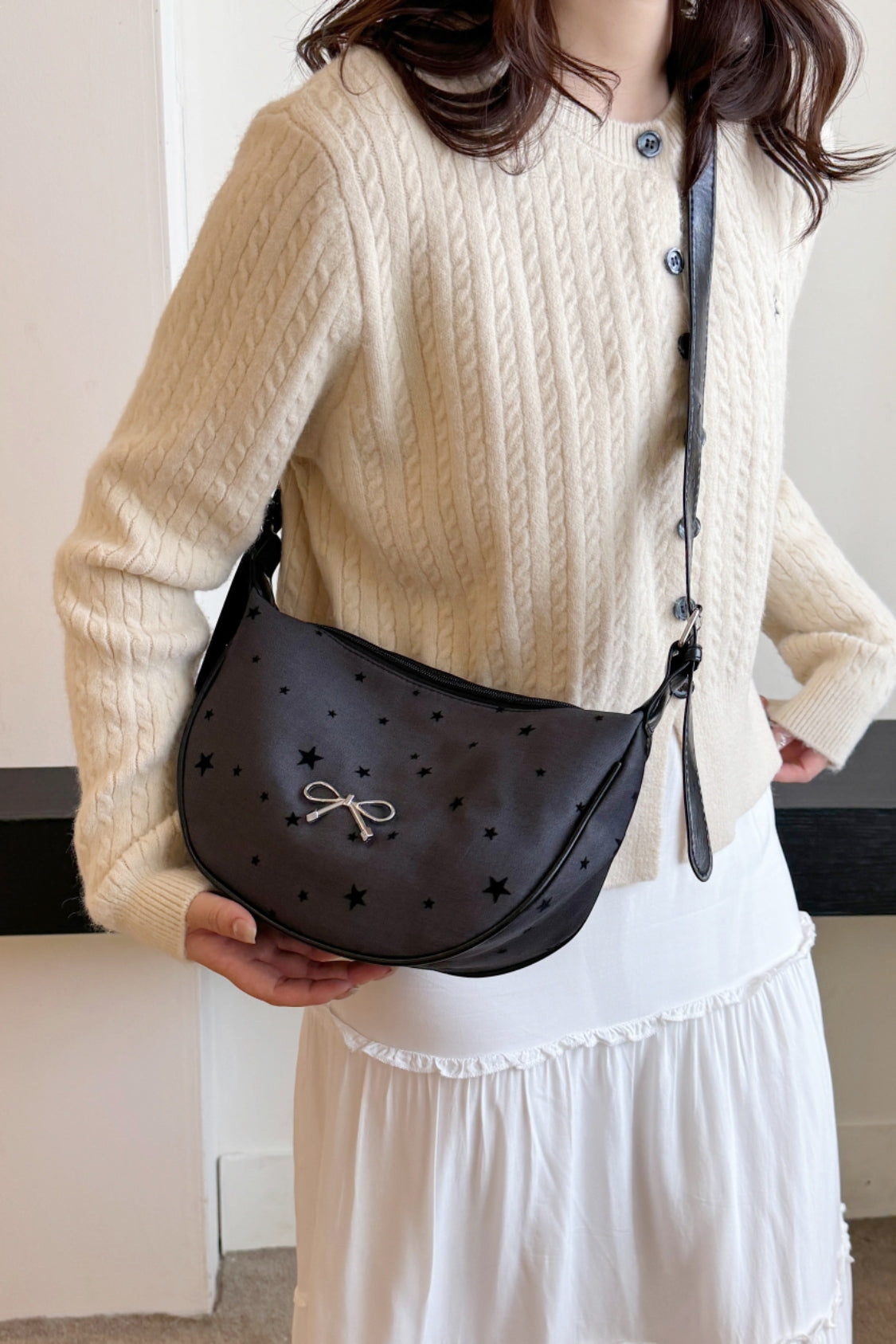 Printed Adjustable Strap Crossbody Bag