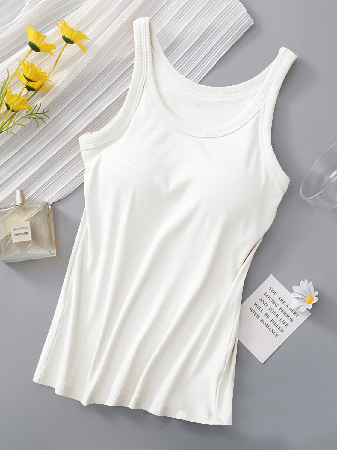 Round Neck Tank with Bra