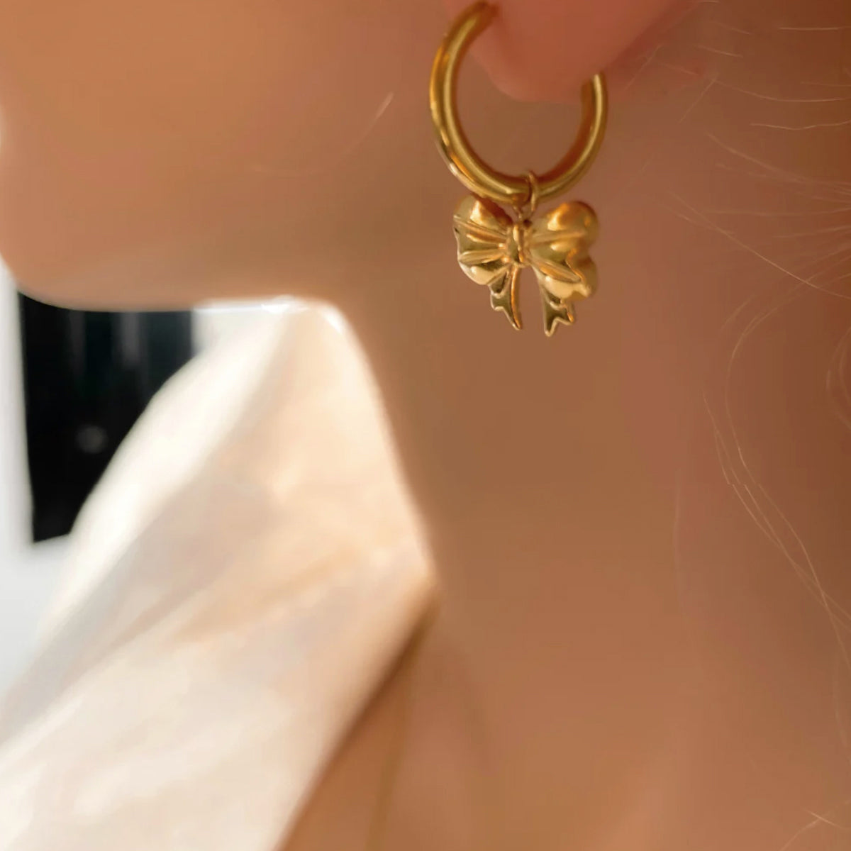 Gold-Plated Bow Earrings