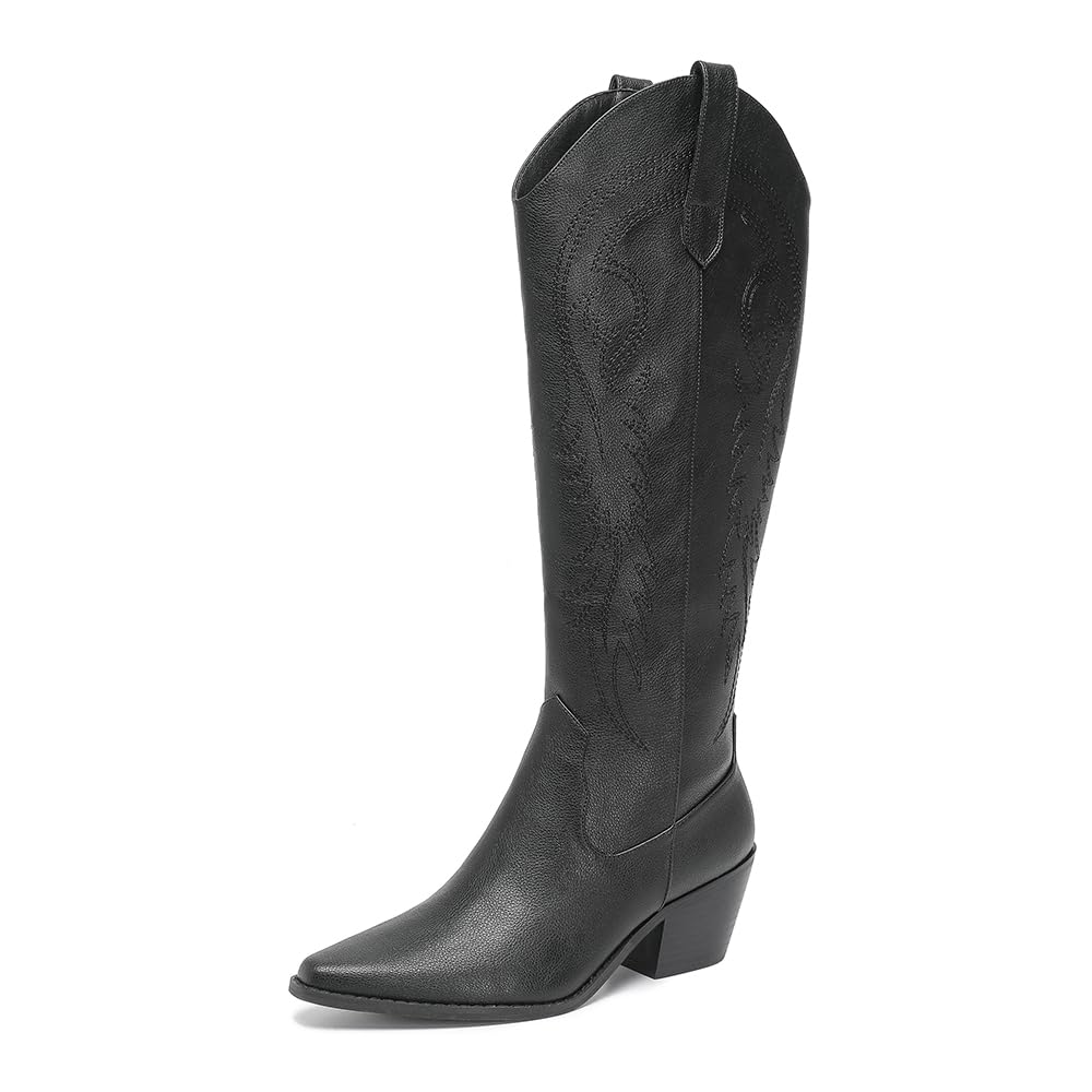 Western Cowgirl Boots Pointed Toe Knee High Boots