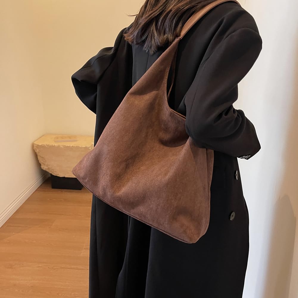 Suede Slouchy Bag Hobo Handbag Tote