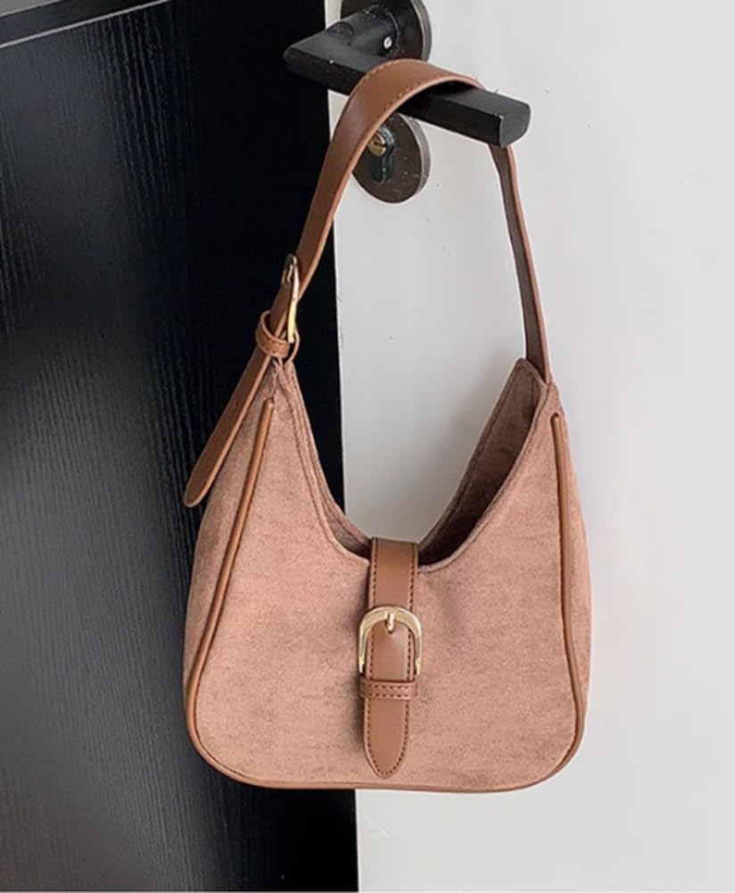 Slouchy Retro Suede Shoulder Bag