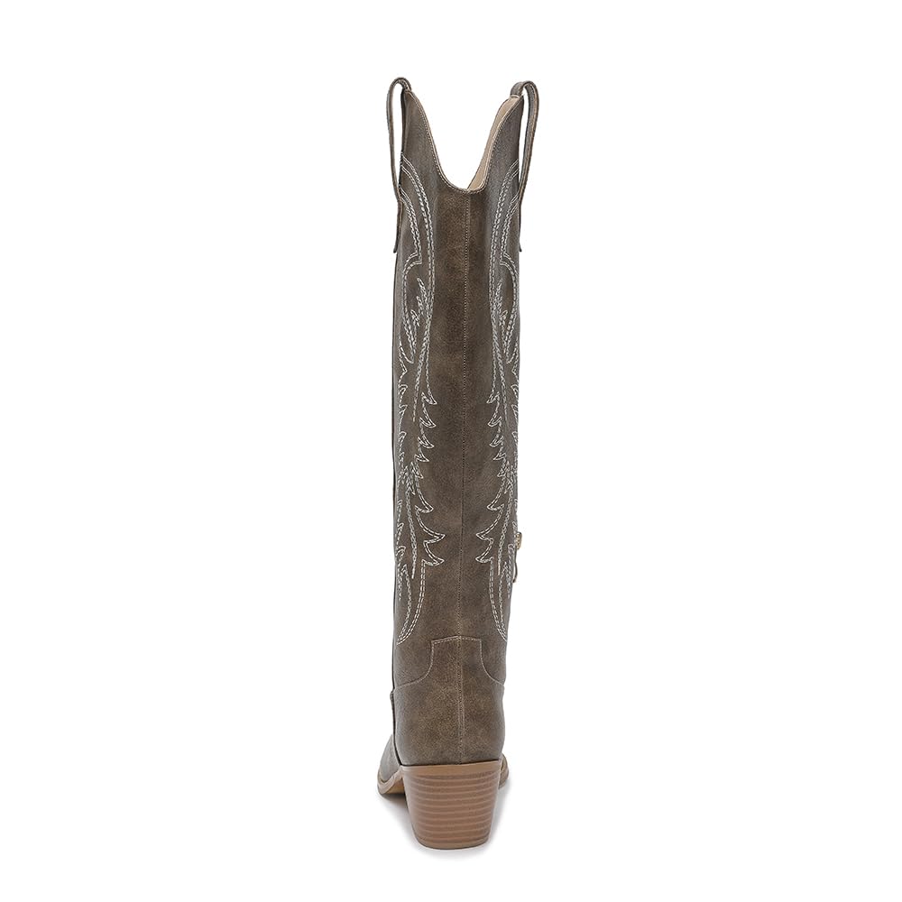 Western Cowgirl Boots Pointed Toe Knee High Boots