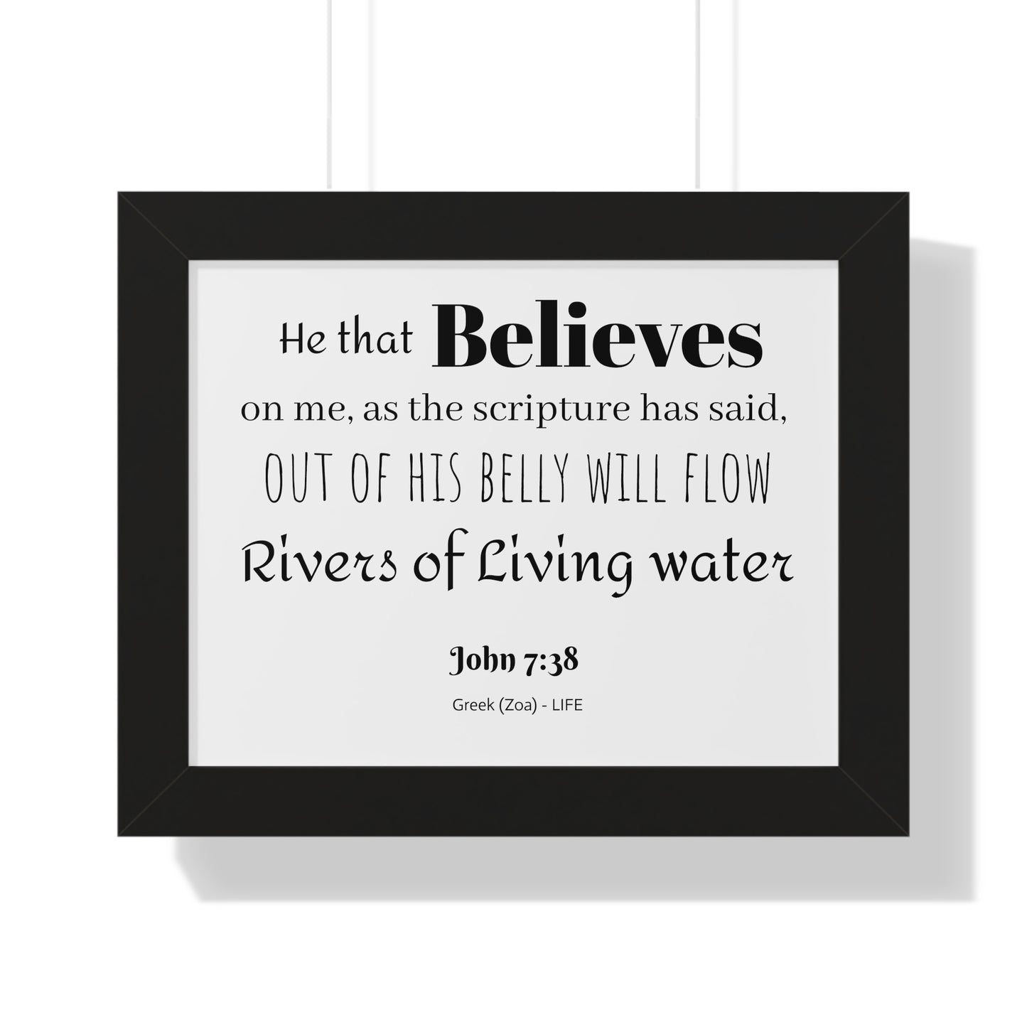 John 7:38 - Framed Horizontal Poster