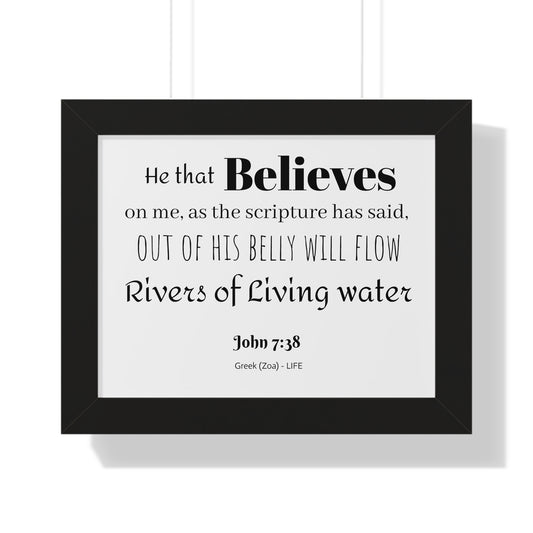 John 7:38 - Framed Horizontal Poster