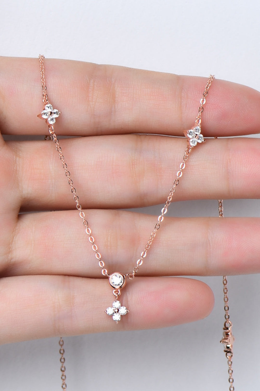 Moissanite Star Flower Sterling Silver Necklace