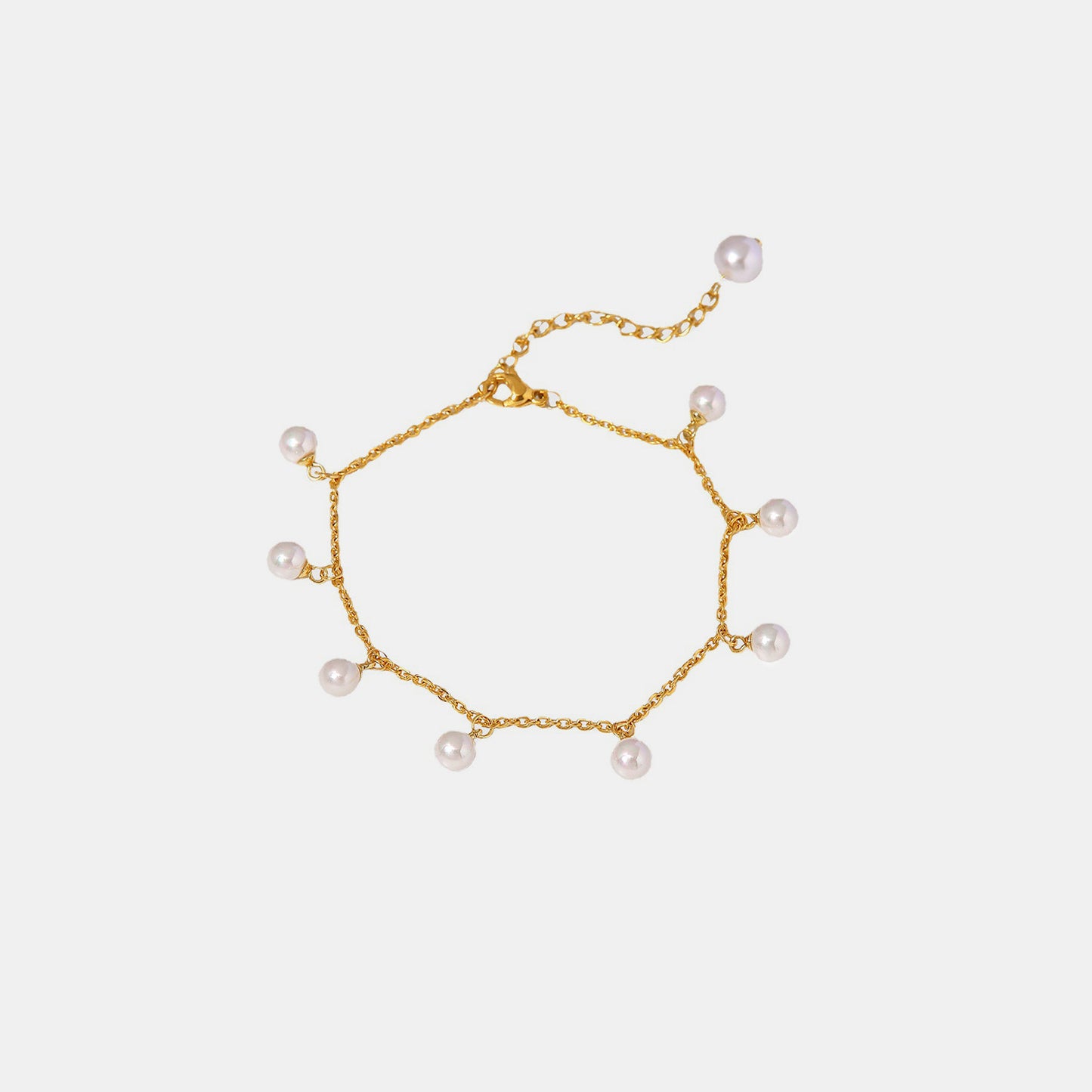 Pearl Gold-Plated Charm Anklet