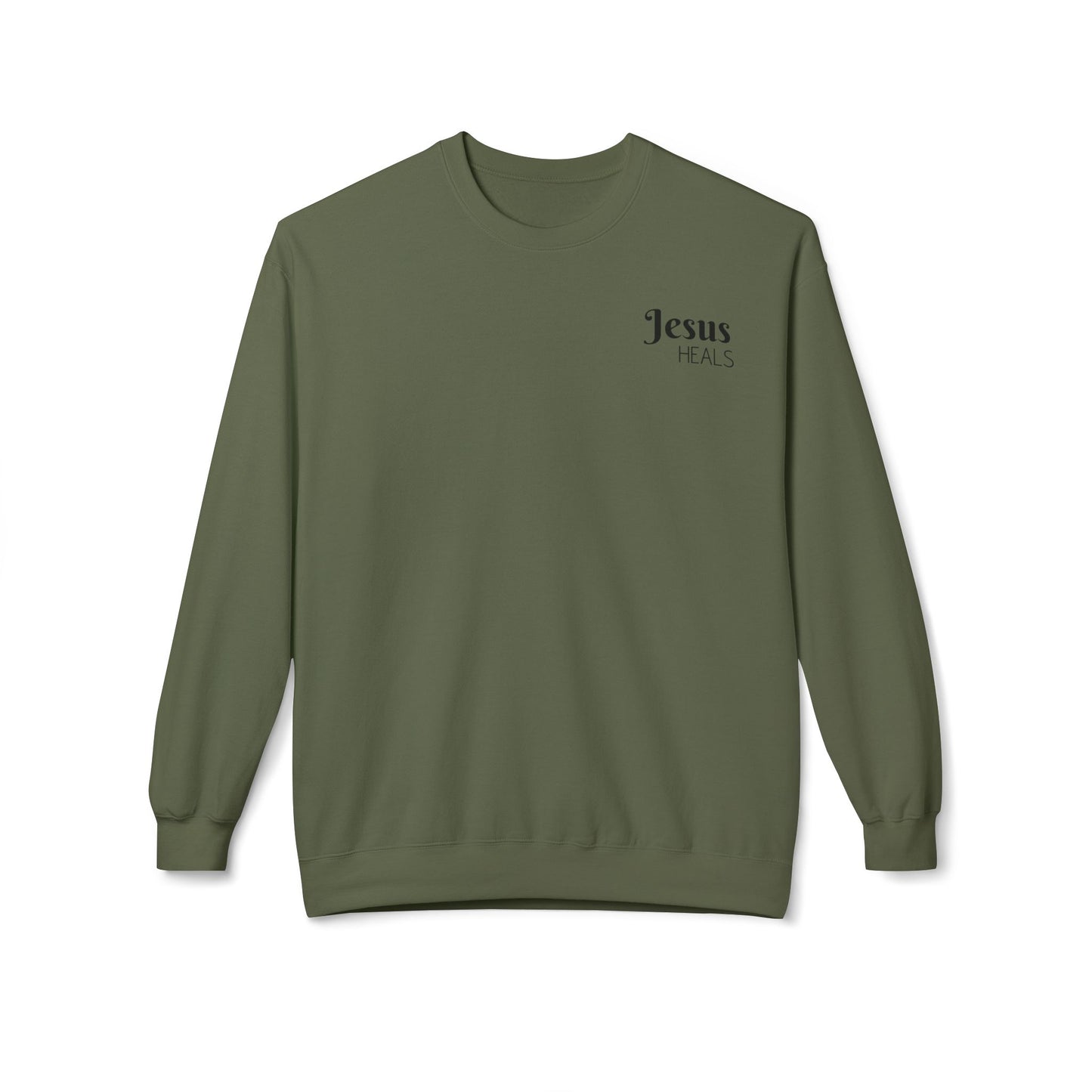 Jesus Heals - Unisex Midweight Softstyle Fleece Crewneck Sweatshirt