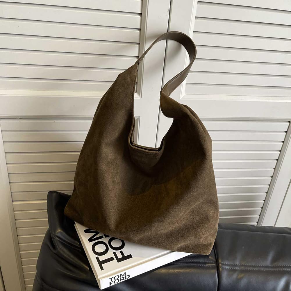 Suede Slouchy Bag Hobo Handbag Tote