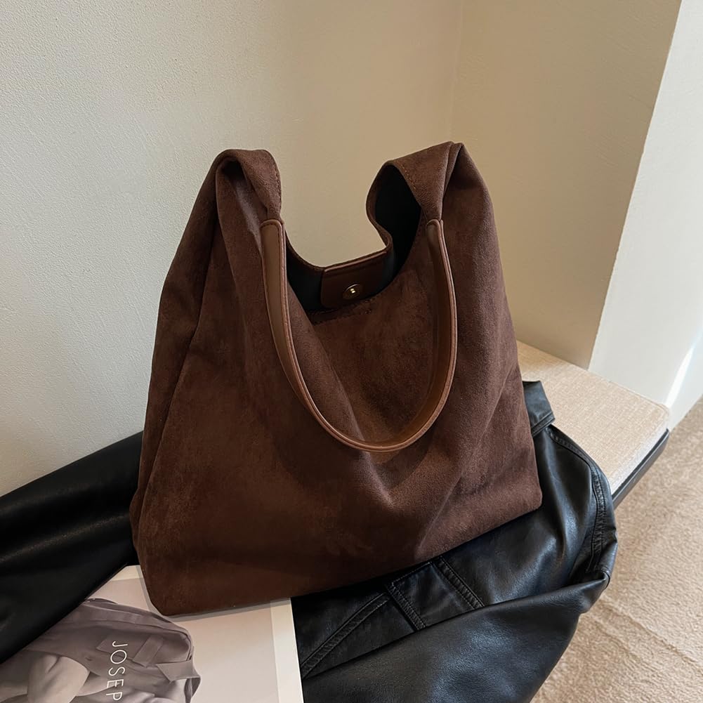 Suede Slouchy Bag Hobo Handbag Tote