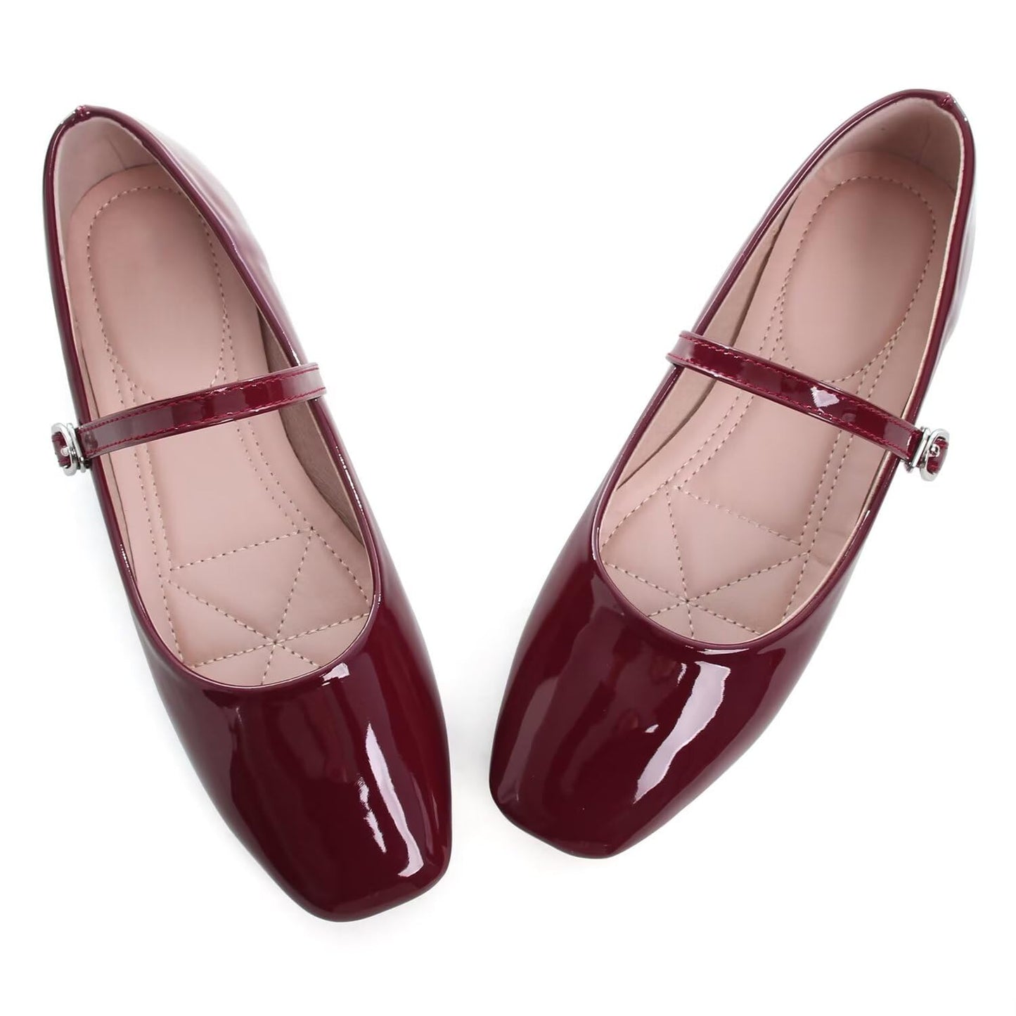 Red Slip on Ballet Flats Classy Round Toe