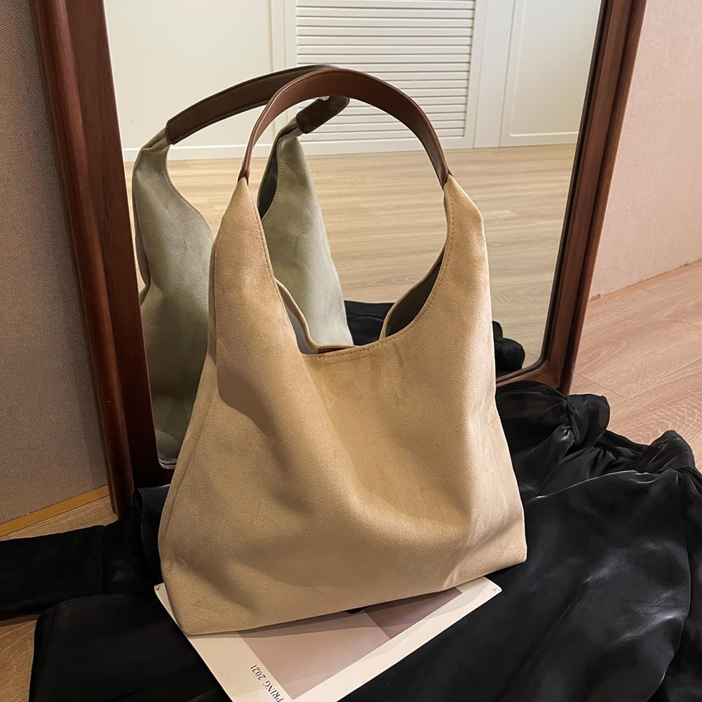 Suede Slouchy Bag Hobo Handbag Tote